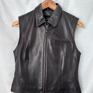 Men's Sleek Black Leather Vest